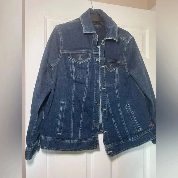 Classic Jean Jacket - Talbots Woman’s Plus Size 1X Denim Jacket Rich Deep Denim - Picture 1 of 6